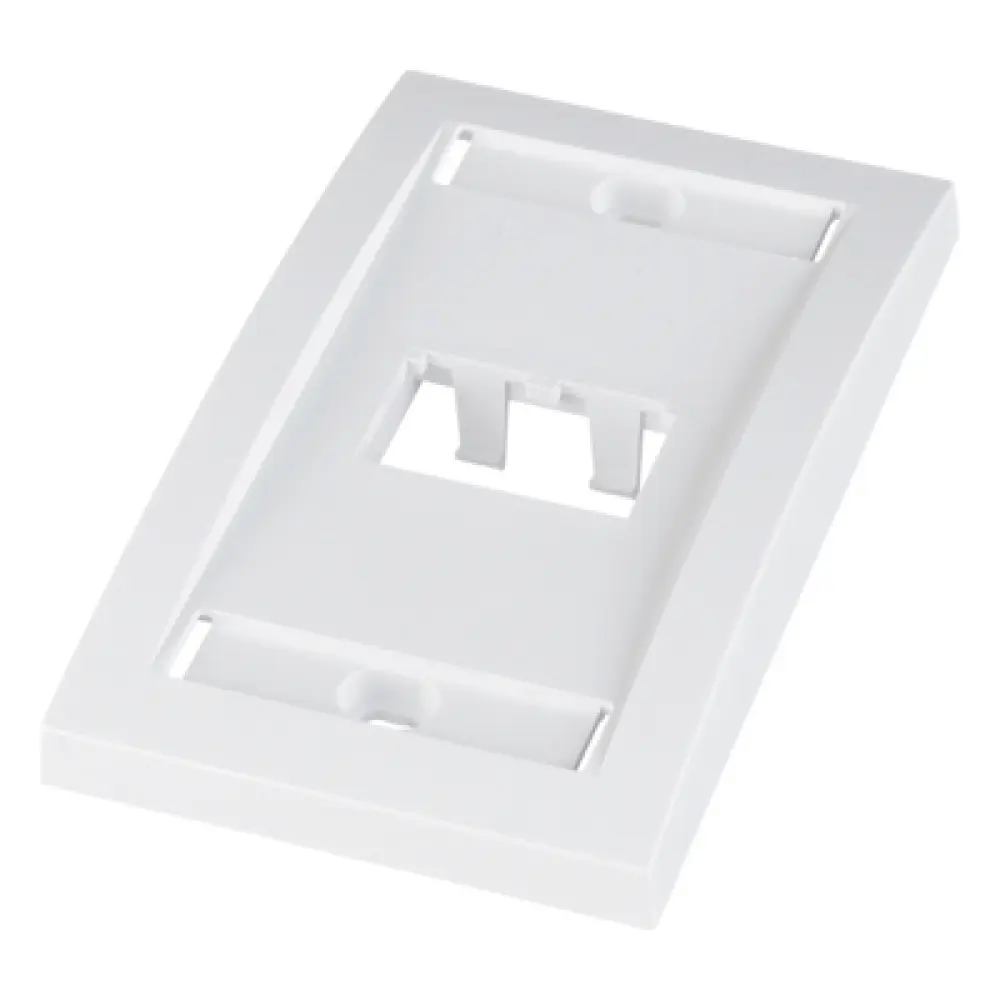 Placa de Pared Vertical / 2 Puertos Mini-Com / Etiqueta y Cubierta Integradas / 2.75 x 4.5 in / ABS / Blanco