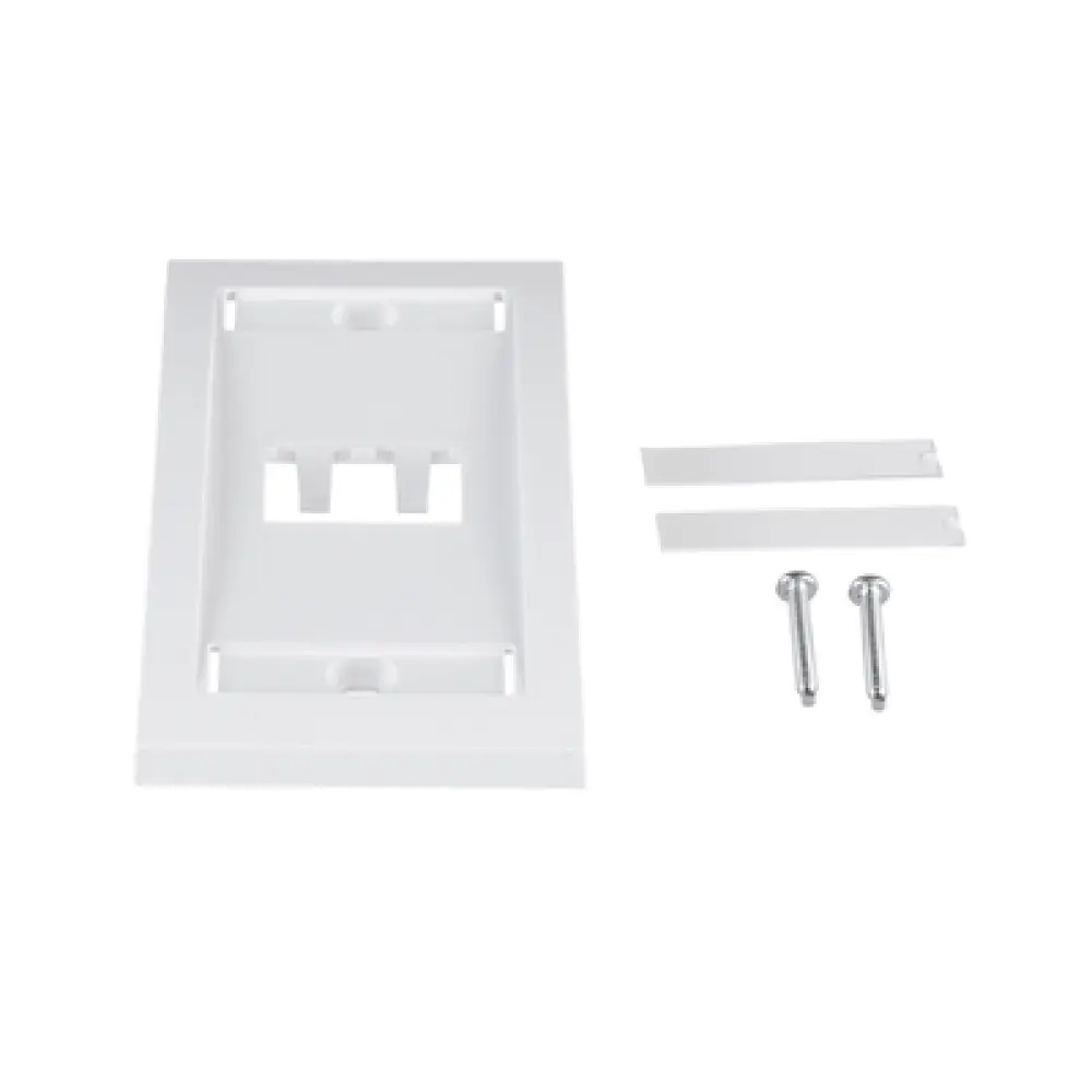 Placa de Pared Vertical / 2 Puertos Mini-Com / Etiqueta y Cubierta Integradas / 2.75 x 4.5 in / ABS / Blanco