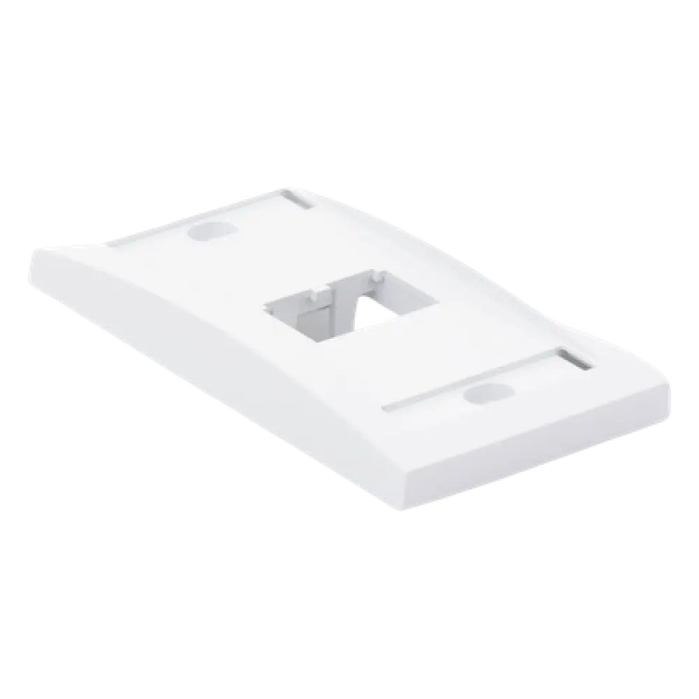 Placa de Pared Vertical / 2 Puertos Mini-Com / Etiqueta y Cubierta Integradas / 2.75 x 4.5 in / ABS / Blanco