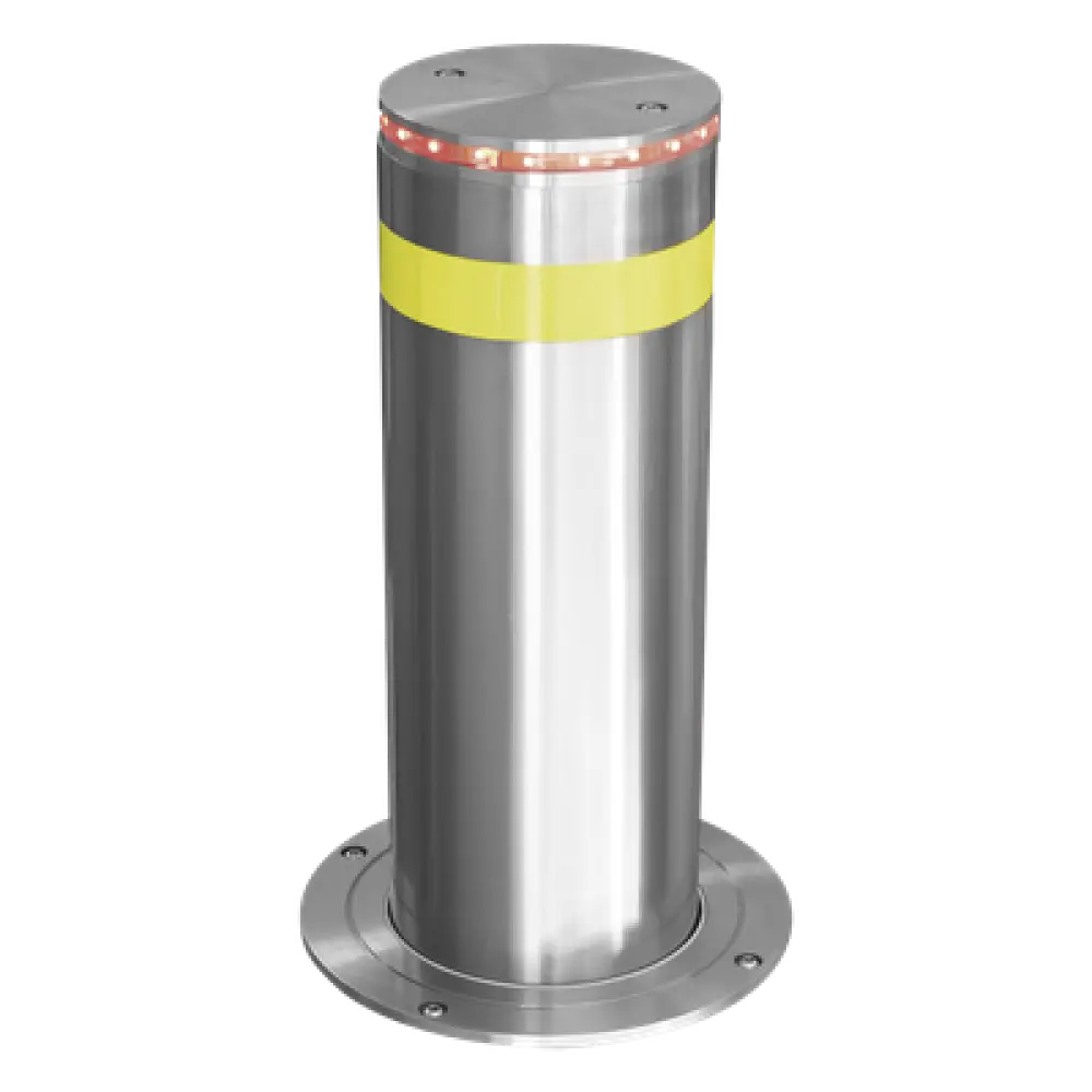 Bolardo Hidráulico Antiembestida / 220 mm × 600 mm (0.72 ft × 1.97 ft) / Acero Inoxidable 304 / 200,000 J / Ciclo 4 s / 100 Ciclos/h