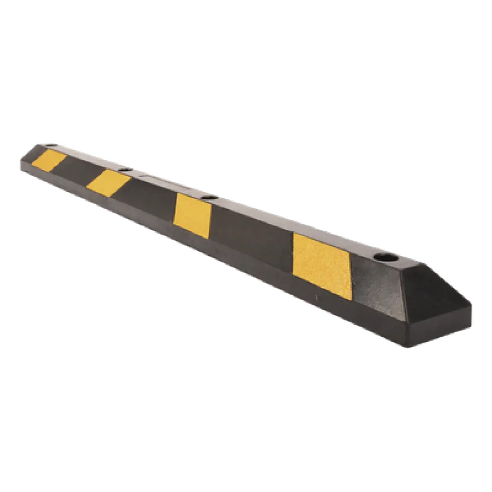 Tope Vehicular / 183 cm (6 pies) / Caucho Rígido A85 / 5 Toneladas / 8 Franjas Reflejantes / Negro-Amarillo