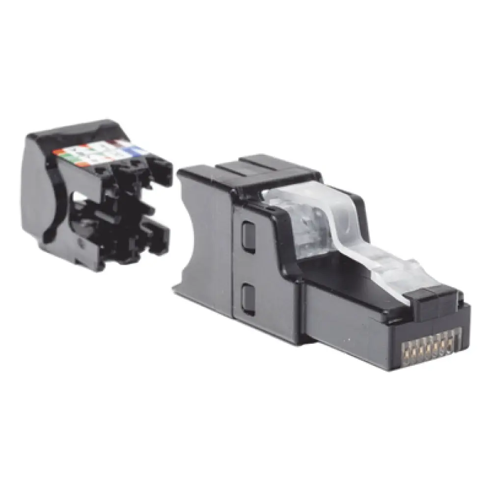 Plug RJ45 UTP / Cat6A / Terminación en Campo / 22-26 AWG / Recto y Angulado / 0.5-0.7 ft Equivalente