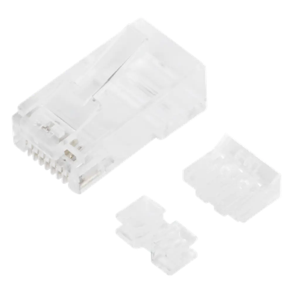 Plug RJ45 / Cat6A / 100 piezas / Chapado oro 30 micras / 10GBASE-T / TIA-568B.2