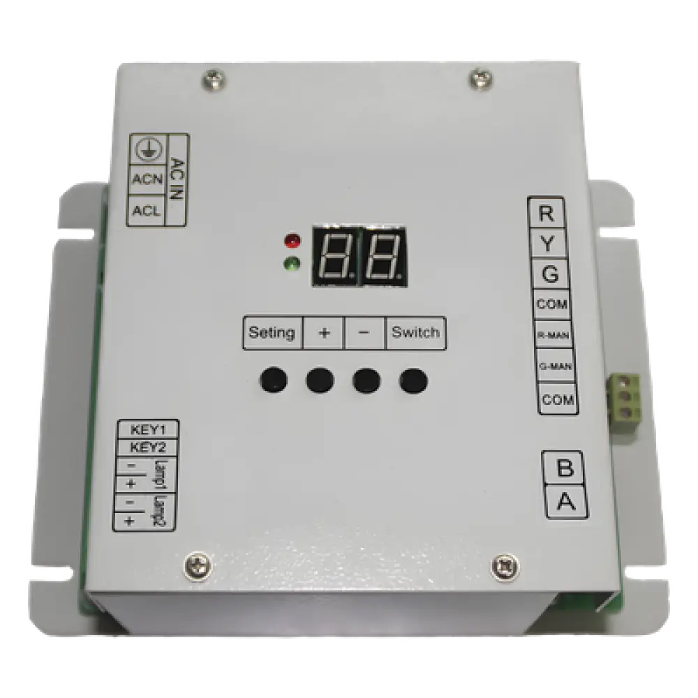 Controlador de Tráfico Peatonal / 5 Salidas / 110 VCA / Gabinete con Montaje / Integración Alarma Acústica