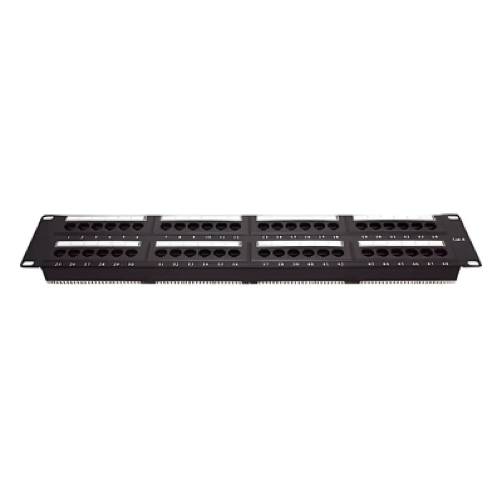 Panel de Parcheo de Impacto / 48 Puertos / Cat6 / 2U / 19 Pulgadas (48.26 cm) / T568A/T568B
