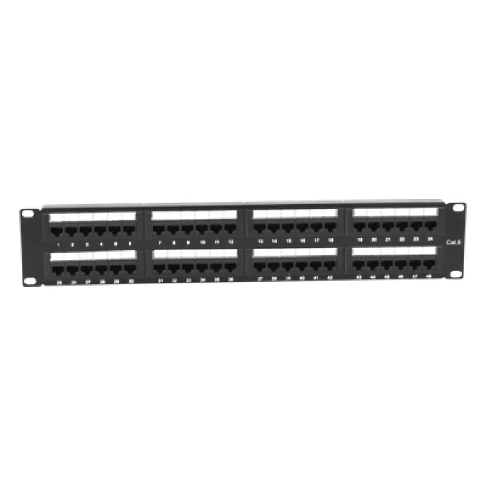 Panel de Parcheo de Impacto / 48 Puertos / Cat6 / 2U / 19 Pulgadas (48.26 cm) / T568A/T568B