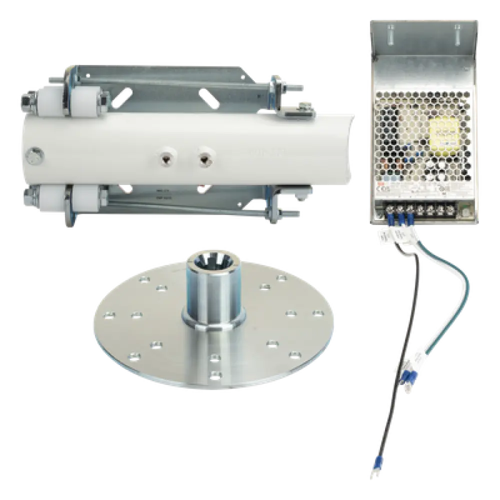 Kit de Instalación Abatible / Brazos Octagonales y Redondos / Soporte Sensores de Borde / Aluminio Resistente / Compatibilidad Múltiples Barreras