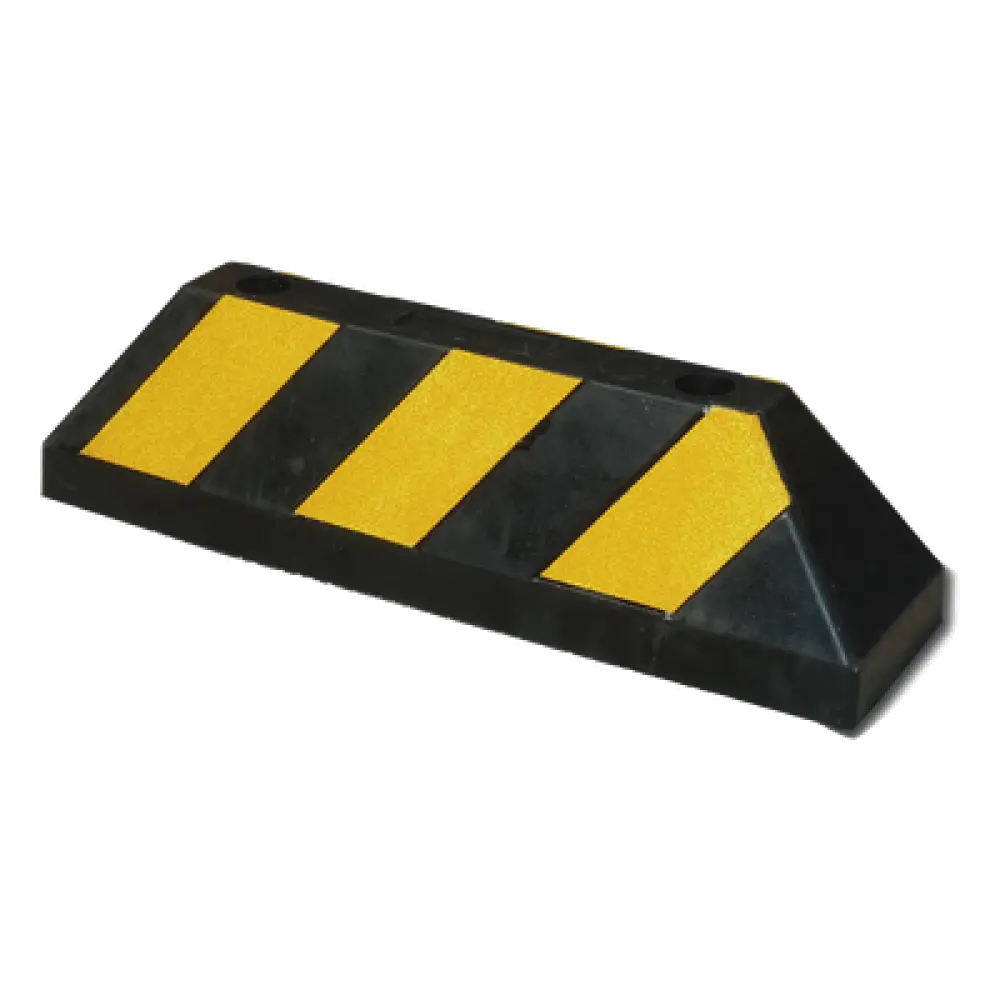 Tope Vehicular / 55 cm (1.8 ft) / Carga 5 Ton / Caucho Rígido / Bandas Reflejantes / Negro-Amarillo