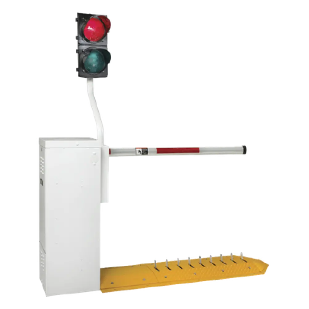 Semáforo LED para Barrera / Rojo/Verde / 12 VDC / Poste 35' (114.8 ft) / Cable 6 ft (19.7 ft) / Sincronización con Ciclo de Barrera