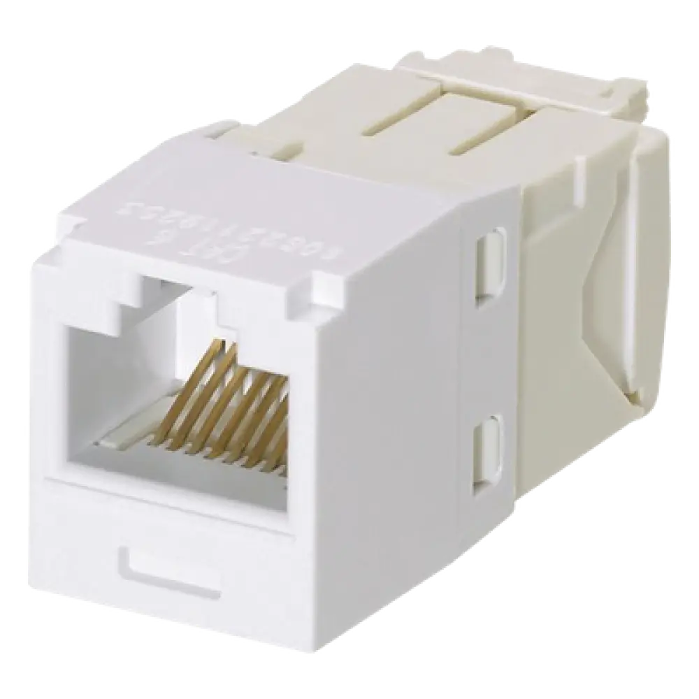 Conector Jack RJ45 / Categoría 6 / 8 Posiciones 8 Cables / Estilo TG / Sin Herramienta Impacto / Color Blanco