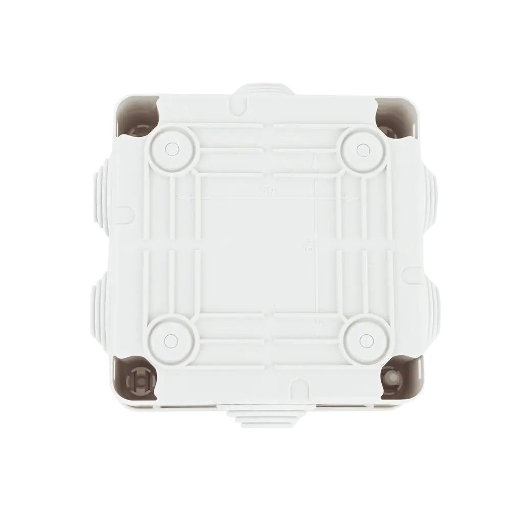 Caja Estanca de PVC Para Derivación y Conexión, 6 Entradas, Tapa con Tornillo de 1/4" de Vuelta, 100x100x50 mm (Área Interna), Uso Exterior IP55, Material que no Propaga el Fuego y Libre de Hálogenos