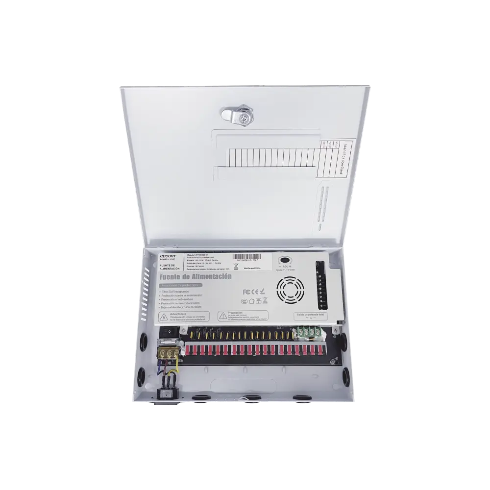 Fuente / 11-15 V / 18 canales / 20 A / Alta tecnología en seguridad / Doble ventilador / Hasta 1.8 Amperes por Salida / Filtro de ruido por canal / Diseño de alta gama.