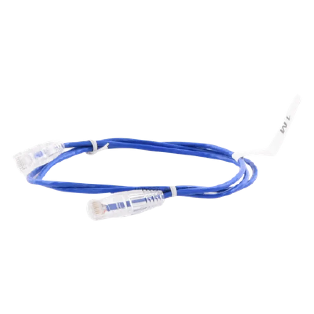 Cable de Parcheo Slim UTP Cat6 / 1 m (3.28 ft) / 28 AWG / Azul / Sin Blindaje / 1 Gbps