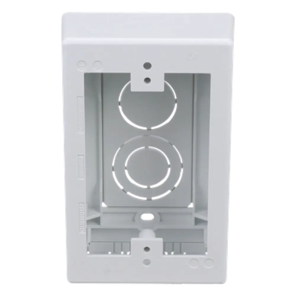 Caja de Pared Superficial / 5 x 3.26 x 1.62 in / PVC Auto-extinguible UL94-V0 / 3 Entradas de Tubería