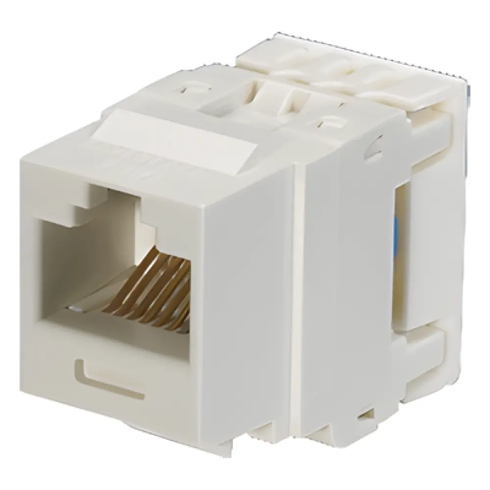 Conector Jack Keystone / Categoría 6 / Terminación 110 Impacto / RJ45 UTP / 250 MHz / Blanco