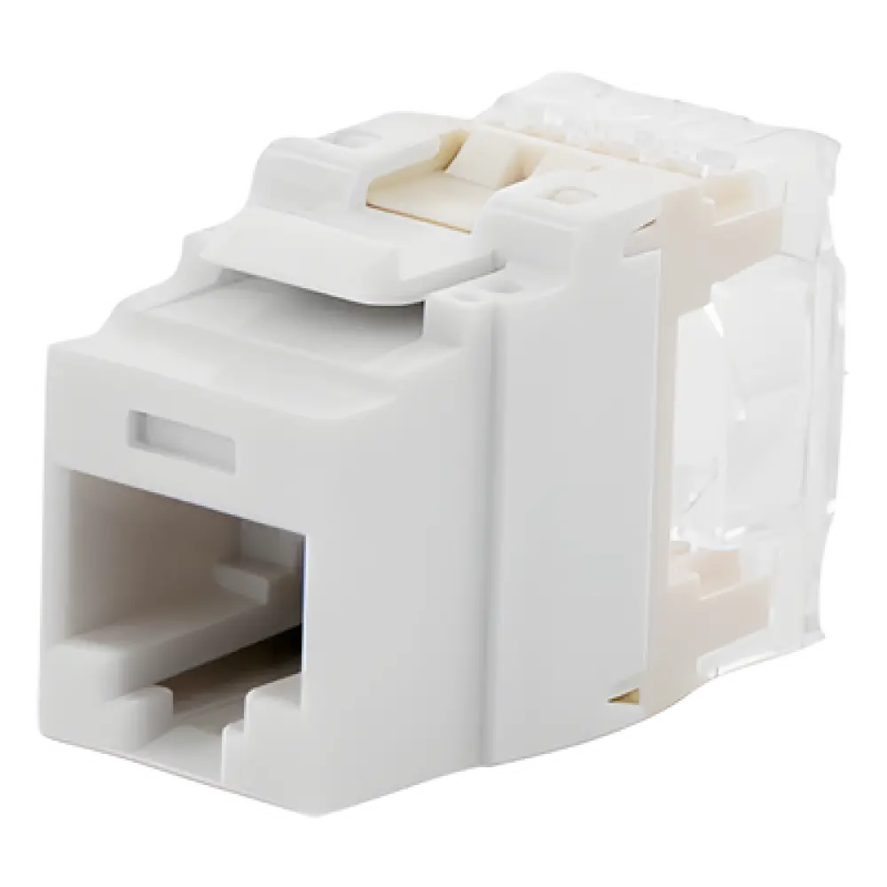 Conector Jack Keystone / Categoría 6 / Terminación 110 Impacto / RJ45 UTP / 250 MHz / Blanco