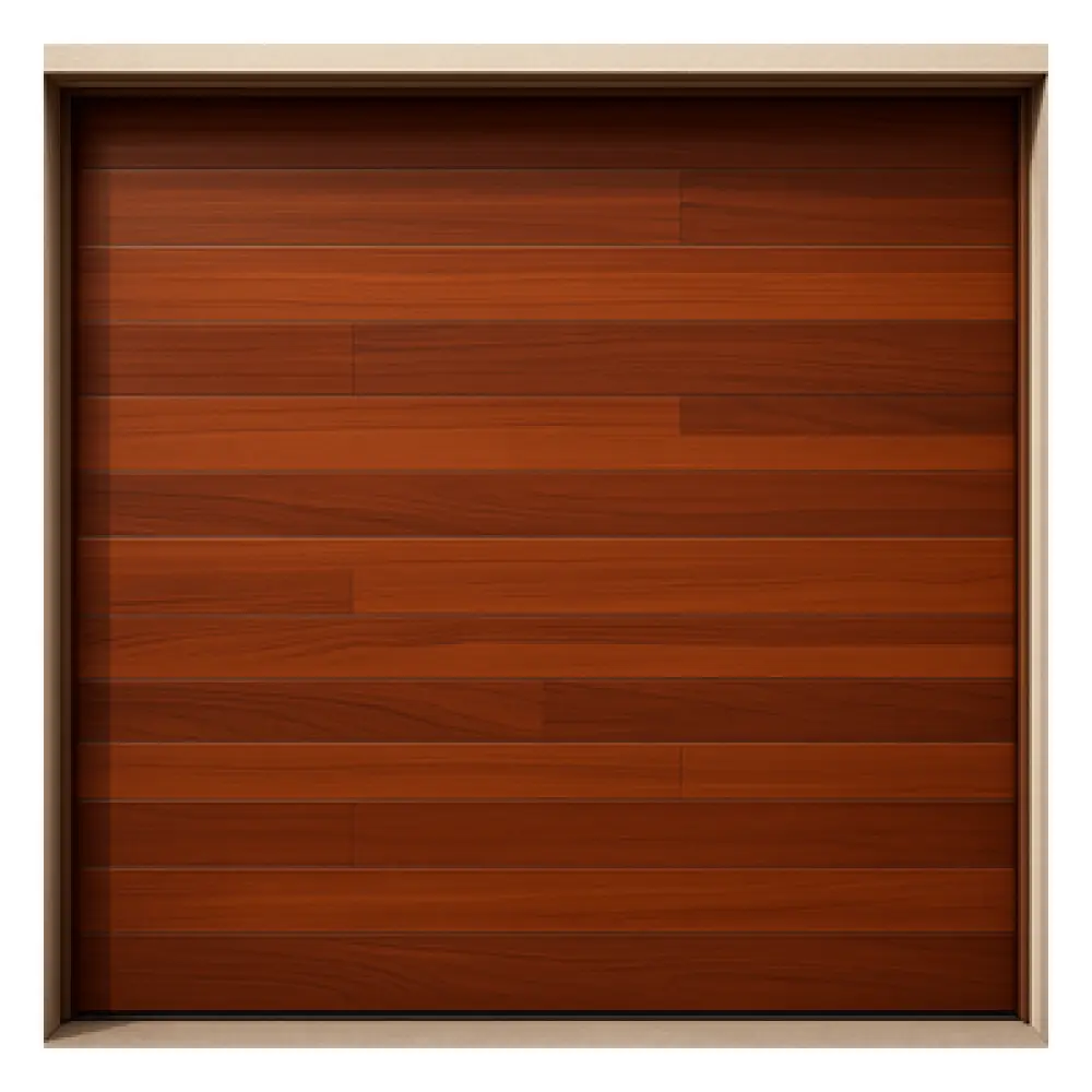 Puerta de Garage / Estilo Americano / Acabado Laminado Madera Clara / 18x9 Pies / 5.5x2.7 Metros / Aislamiento Poliuretano 42 mm