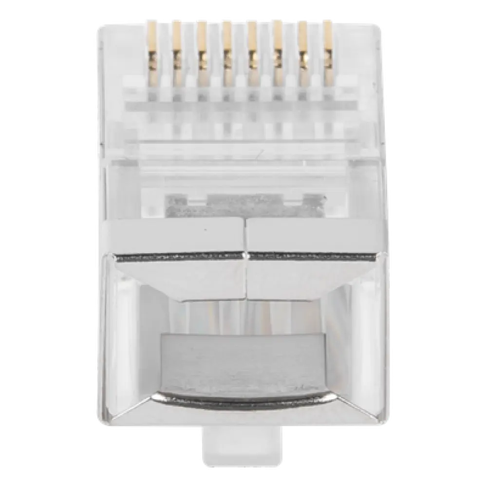 Plug Modular RJ45 / Cat6 Blindado / Chapado Oro 30µ / 23AWG / Sin Pin Tierra / 100 Piezas