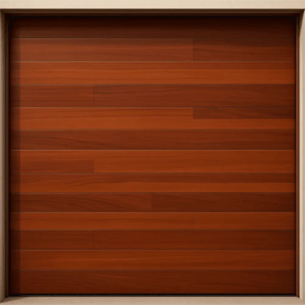 Puerta de Garage / Estilo Americano / Acabado Laminado Madera Clara / 8x8 Pies (2.4x2.4 m) / Panel Calibre 26 / Poliuretano 42mm