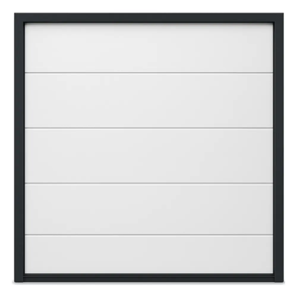 Puerta de Garage Seccional / 2.74 x 2.74 m (9 x 9 ft) / Panel Calibre 26 / Poliuretano 42 mm / Densidad 42 kg/m³ / 6 Secciones / Estilo Americano