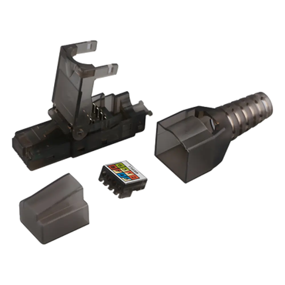 Plug RJ45 / Cat 6A UTP / Sin Herramienta / 50µ Oro / -40°C a 70°C / 22-26 AWG