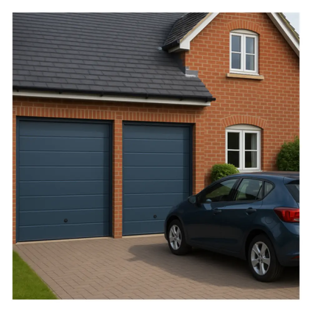 Puerta de Garage / Estilo Americano / Aislada / 12x7 pies / Acabado Deluxe / Línea Central / Gris
