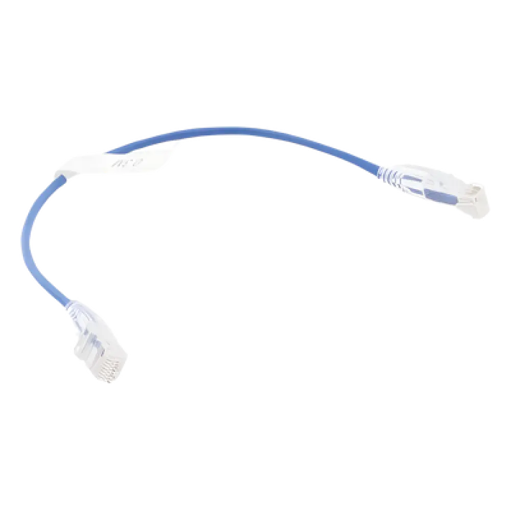 Cable de Parcheo Slim UTP Cat6 / 30 cm (0.98 pies) / 28 AWG / Azul / 1 Gbps