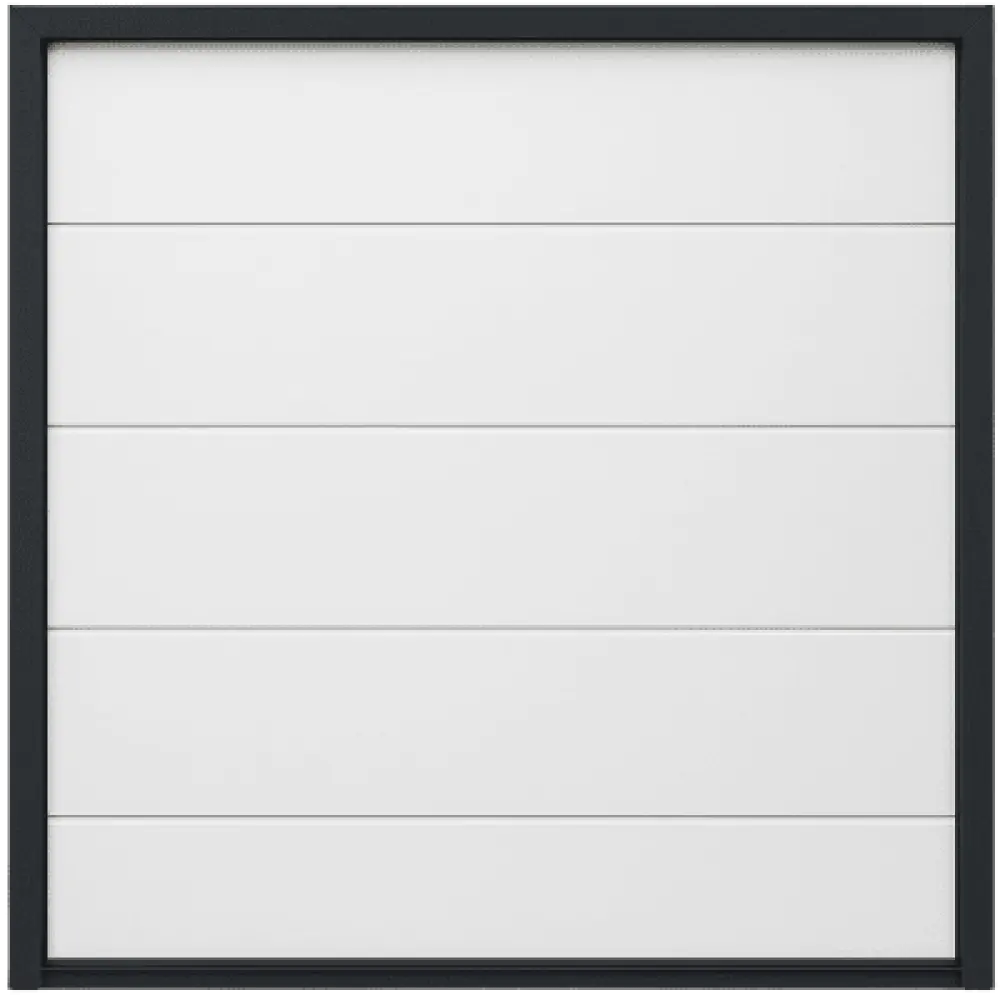 Sección para Puerta de Garaje / Lisa / Línea Central / Panel 18" / Blanco / Estilo Americano / Compatible APDOOR128 / Calibre 26 / 42 mm