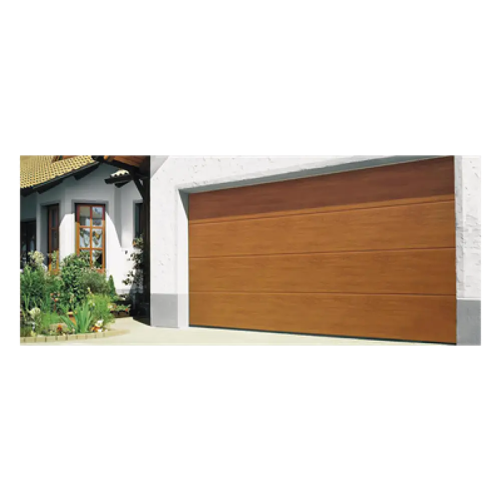 Puerta de Garage / 8x8 pies (2.4x2.4 m) / Aislada / Imitación Madera / Golden Oak / Diseño Americano