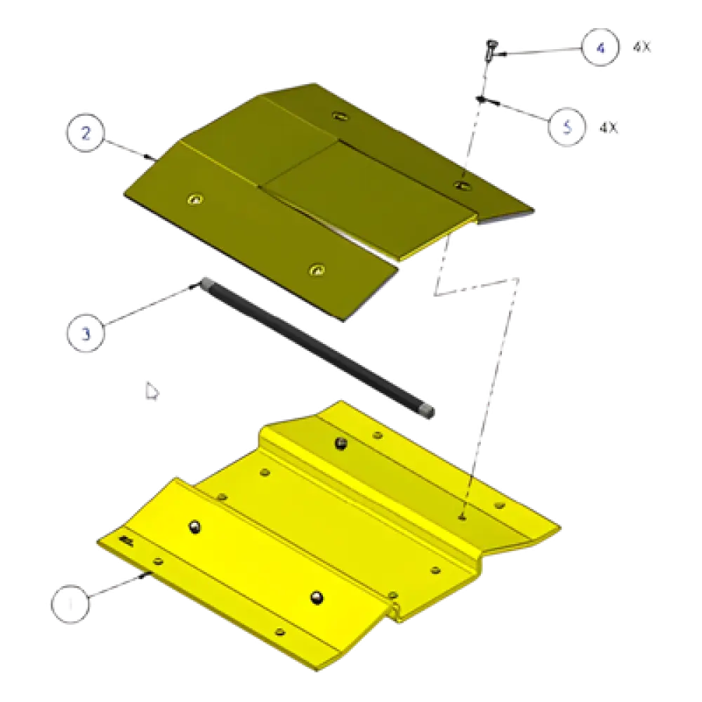 Espaciador para Kits de Picos / 31" w x 3" h x 12.25" d (787 x 76 x 311 mm) / Acero Galvanizado / Cinta Reflectante / Compatible con Barreras 1603-180 y 1603-380