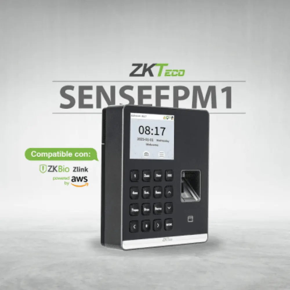 Terminal de Asistencia / Huella Digital y RFID / 500 Usuarios / Pantalla 2.8" / WiFi / ZKBio Zlink / USB