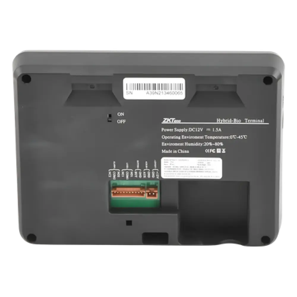 Terminal Biométrica de Palma y Huella / 600 Palmas / 3,000 Huellas / Pantalla Táctil 2.8" / TCP-IP USB / 100,000 Eventos / 10,000 Tarjetas