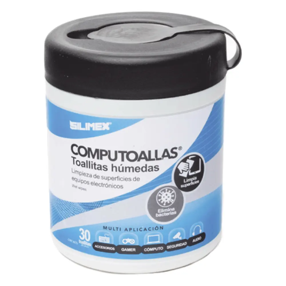 Toallitas Húmedas Antibacteriales / Limpieza de Equipos Electrónicos / 30 Piezas / Antiestáticas / Alcohol Isopropílico