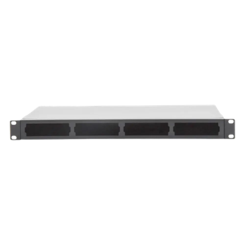 Distribuidor de Fibra Óptica / 19 Pulgadas / 1UR / 24 Fibras / 4 Placas Acopladoras / 1.58 x 0.14 x 0.84 pies