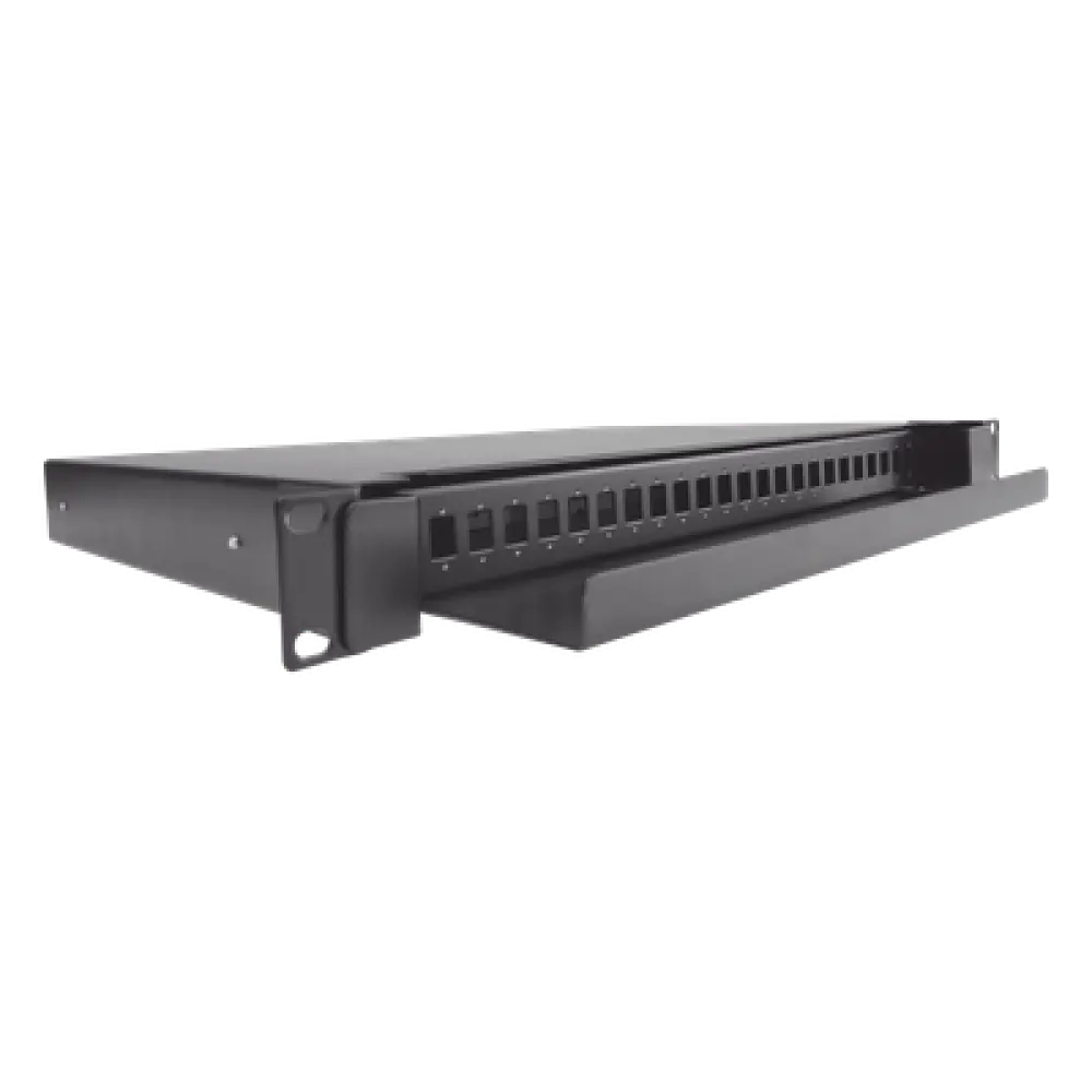 Distribuidor de Fibra Óptica Deslizable / Vacío / 19 Pulgadas (48.26 cm / 1.58 pies) / 1U / 24 Puertos / Profundidad 357 mm