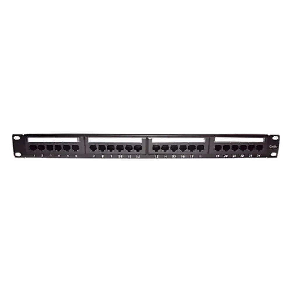 Panel de Parcheo de Impacto / 24 Puertos / Cat5e / 19 Pulgadas / 1U / 110 IDC / 24-26 AWG