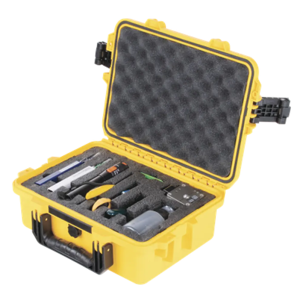 Kit de Herramientas / Terminación de Conectores Mecánicos de Fibra Óptica / Cortadora 36,000 Cortes / VFL 5 km / Maletín Uso Rudo