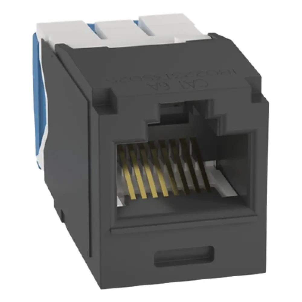 Jack RJ45 / Cat 6A / UTP / 8P8C / Tool-Free / 22-26 AWG / -10°C a 65°C / Negro