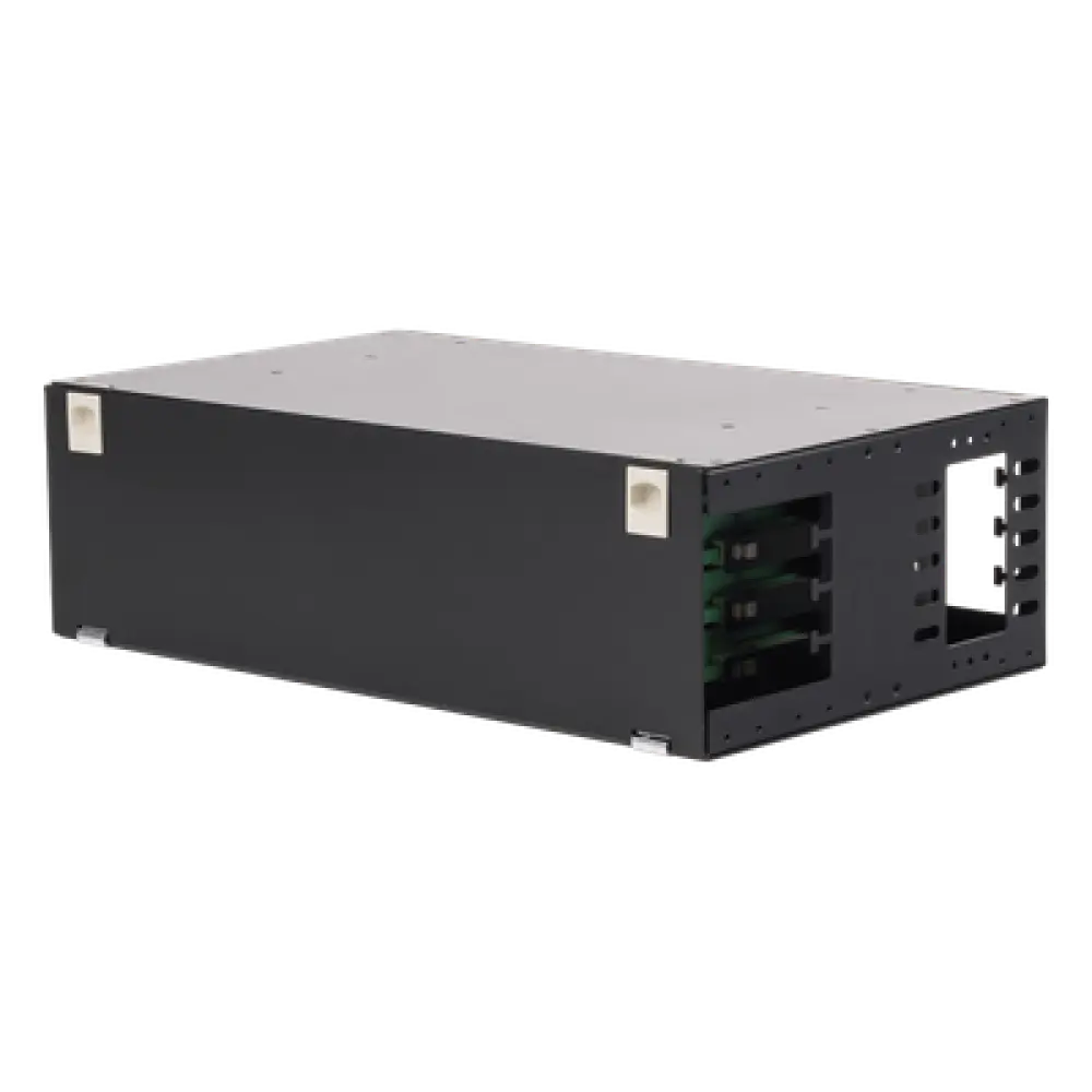 Distribuidor de Fibra Óptica / 19" (48.26 cm) / 3U / 48 Fibras / Bandejas Deslizables / 4 Entradas / Cable hasta 16 mm