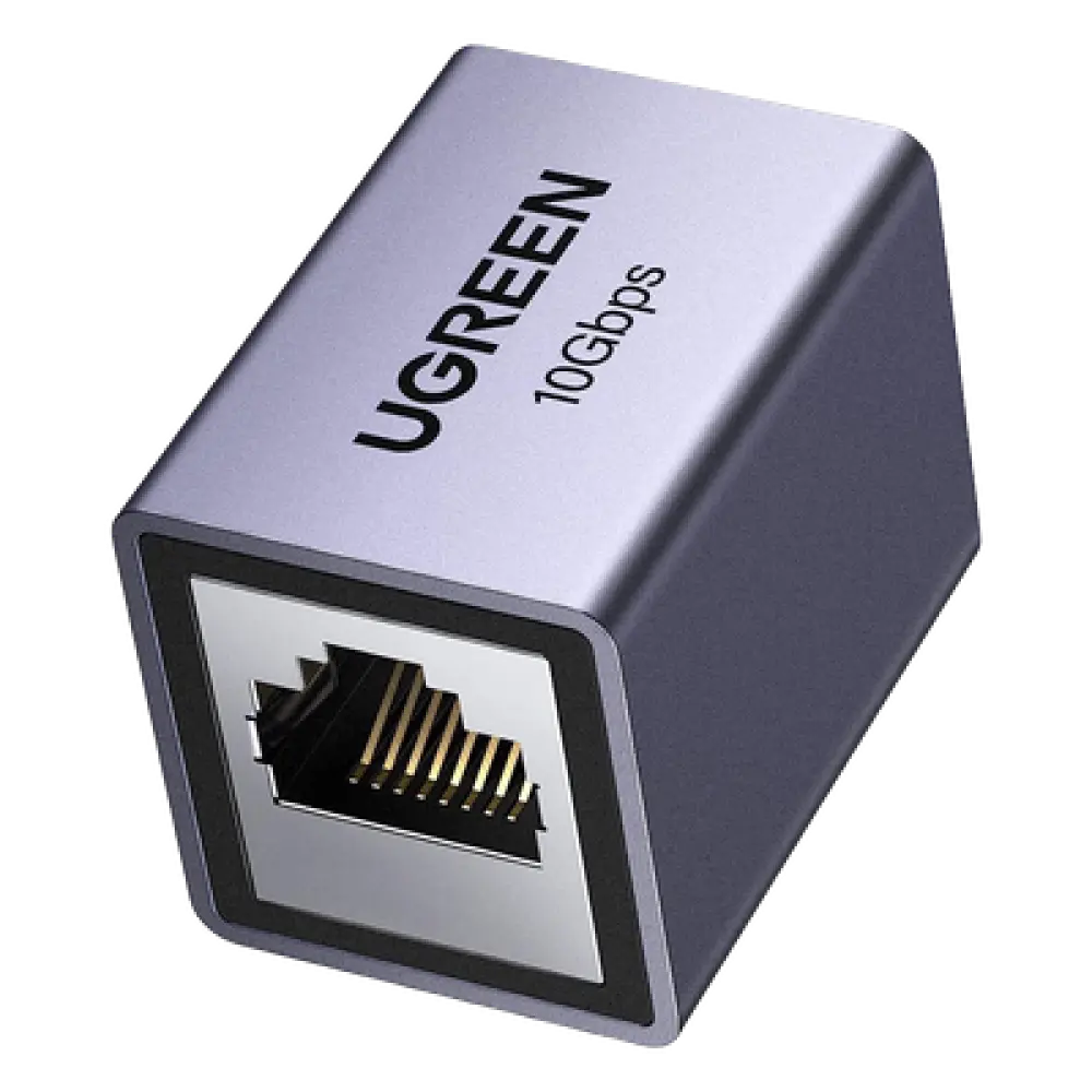 Acoplador Ethernet RJ45 / 10Gbps / Blindado STP / Cat8-Cat5 / 100m (328 ft) / Aleación de Aluminio