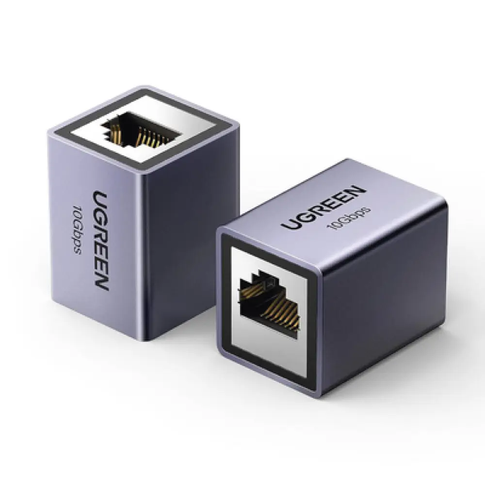 Acoplador Ethernet RJ45 / 10Gbps / Blindado STP / Cat8-Cat5 / 100m (328 ft) / Aleación de Aluminio