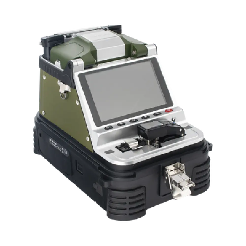 Fusionadora de Fibra Óptica / Multimodo y Monomodo / 6 Motores / Alineación por Núcleo / Empalme 6 s / Pantalla LCD 5 pulgadas / OPM + VFL 6 Longitudes de Onda