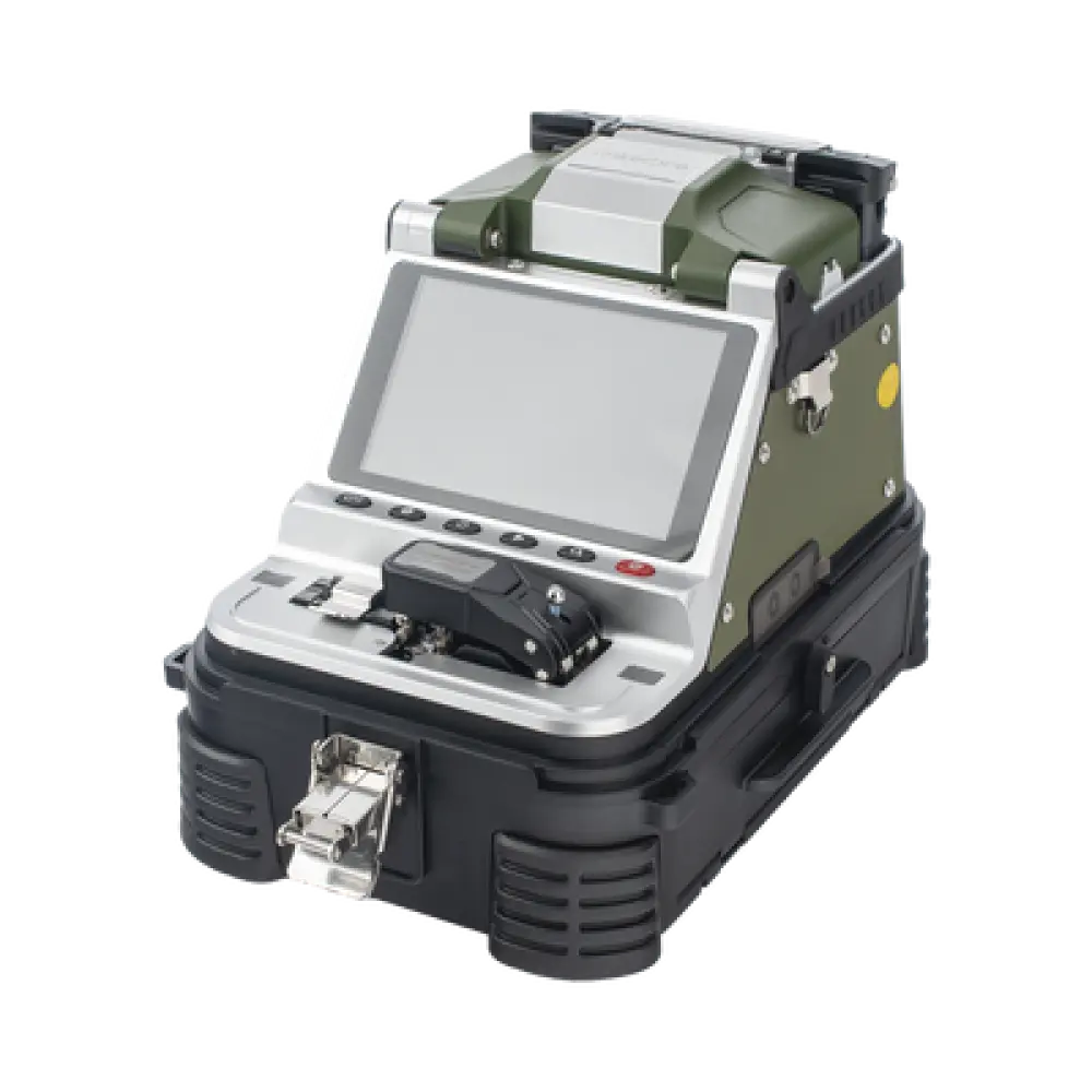 Fusionadora de Fibra Óptica / Multimodo y Monomodo / 6 Motores / Alineación por Núcleo / Empalme 6 s / Pantalla LCD 5 pulgadas / OPM + VFL 6 Longitudes de Onda