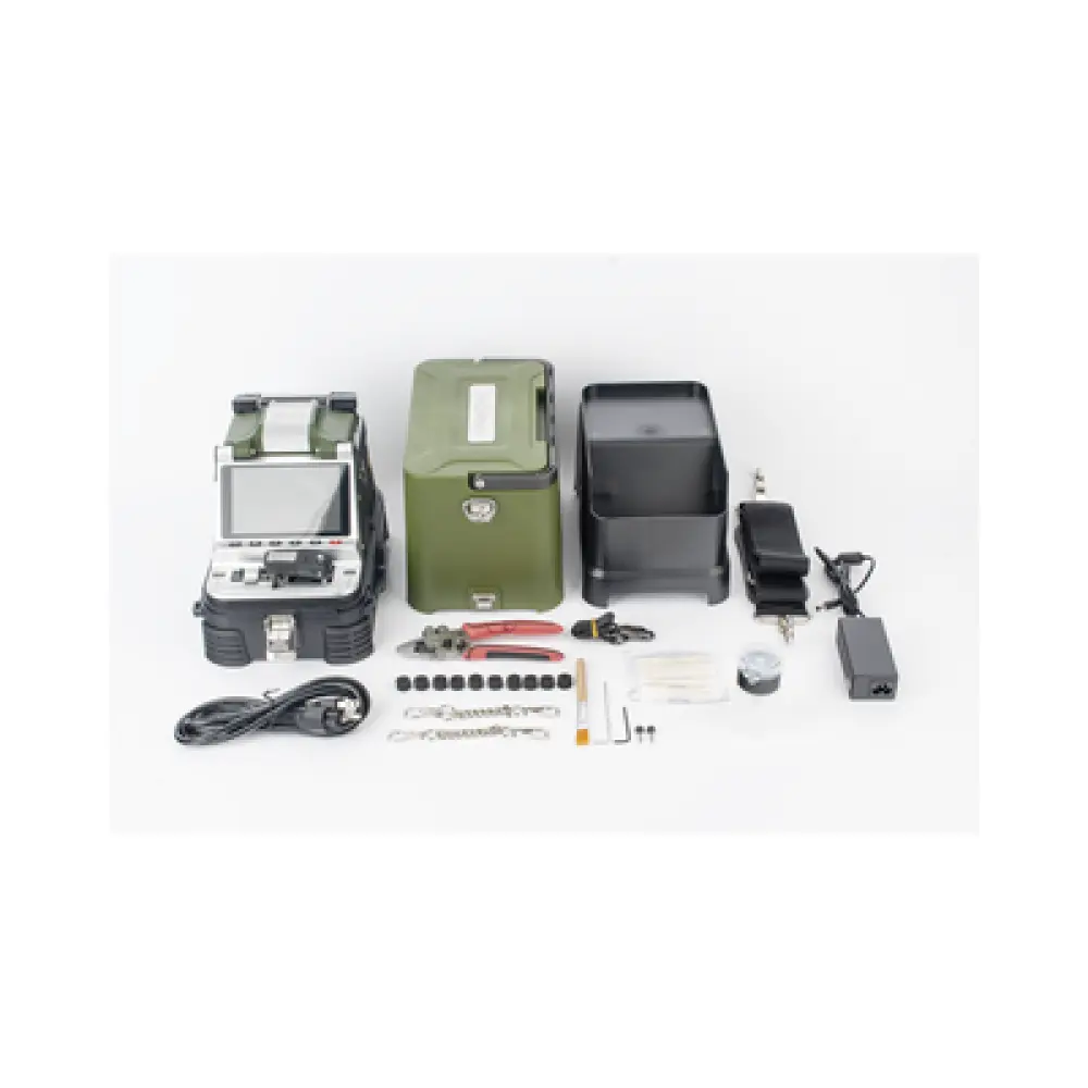 Fusionadora de Fibra Óptica / Multimodo y Monomodo / 6 Motores / Alineación por Núcleo / Empalme 6 s / Pantalla LCD 5 pulgadas / OPM + VFL 6 Longitudes de Onda