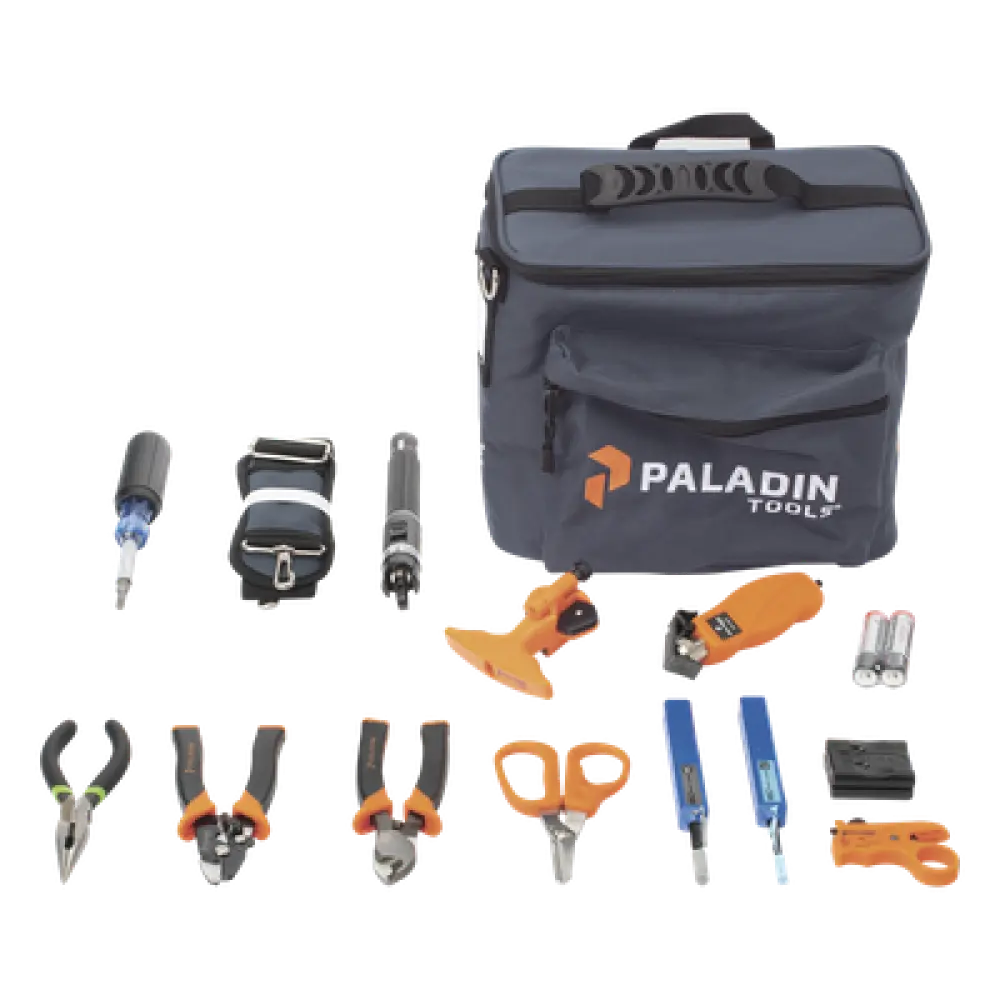 Kit de Herramientas para Fibra Óptica / Localizador Visual de Fallos / Desforradora 3 Posiciones / Tijeras Kevlar / Limpieza LC/SC/ST/FC