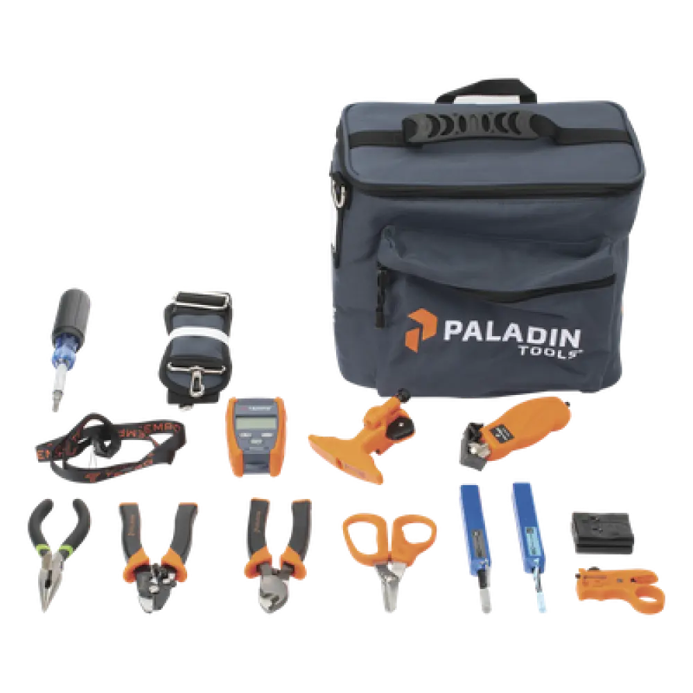 Kit de Herramientas para Fibra Óptica / Medidor de Potencia OPM-210 / 6 Desforradoras / Tijeras Kevlar / Limpieza 2.5mm y 1.25mm / Estuche Organizador