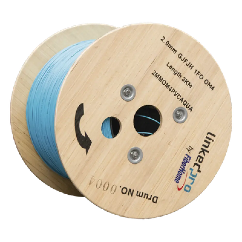 Cable de Fibra Óptica Multimodo OM4 / 50/125 µm / Simplex 2.0 mm / Buffer 0.9 mm / 10 Gigabit Ethernet / 2 km (6561.7 ft) Máximo