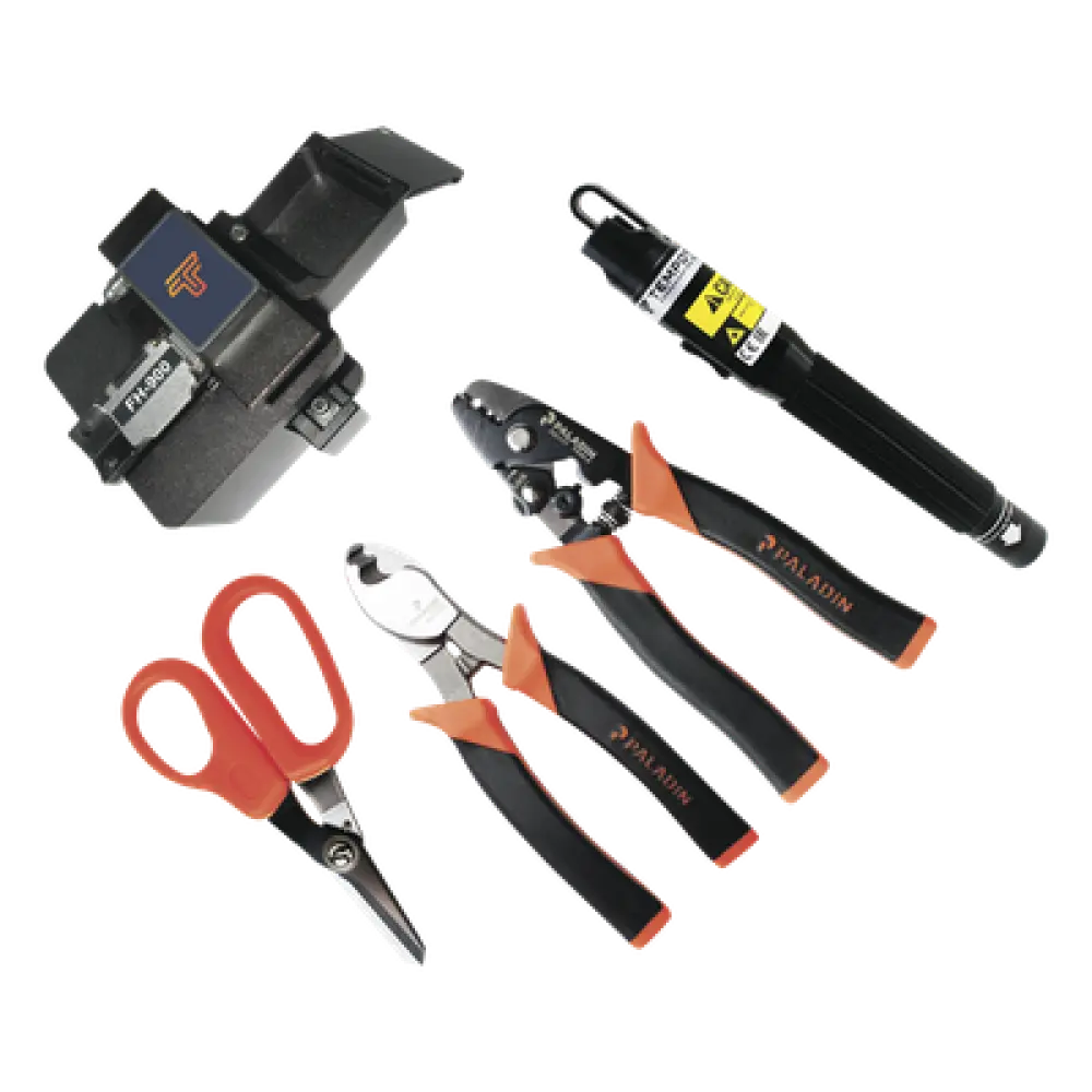 Kit de Herramientas para Fibra Óptica / Terminación de Conectores Prepulidos / Cleaver 2 Pasos 48,000 Cortes / Localizador VFL / Estuche Organizador