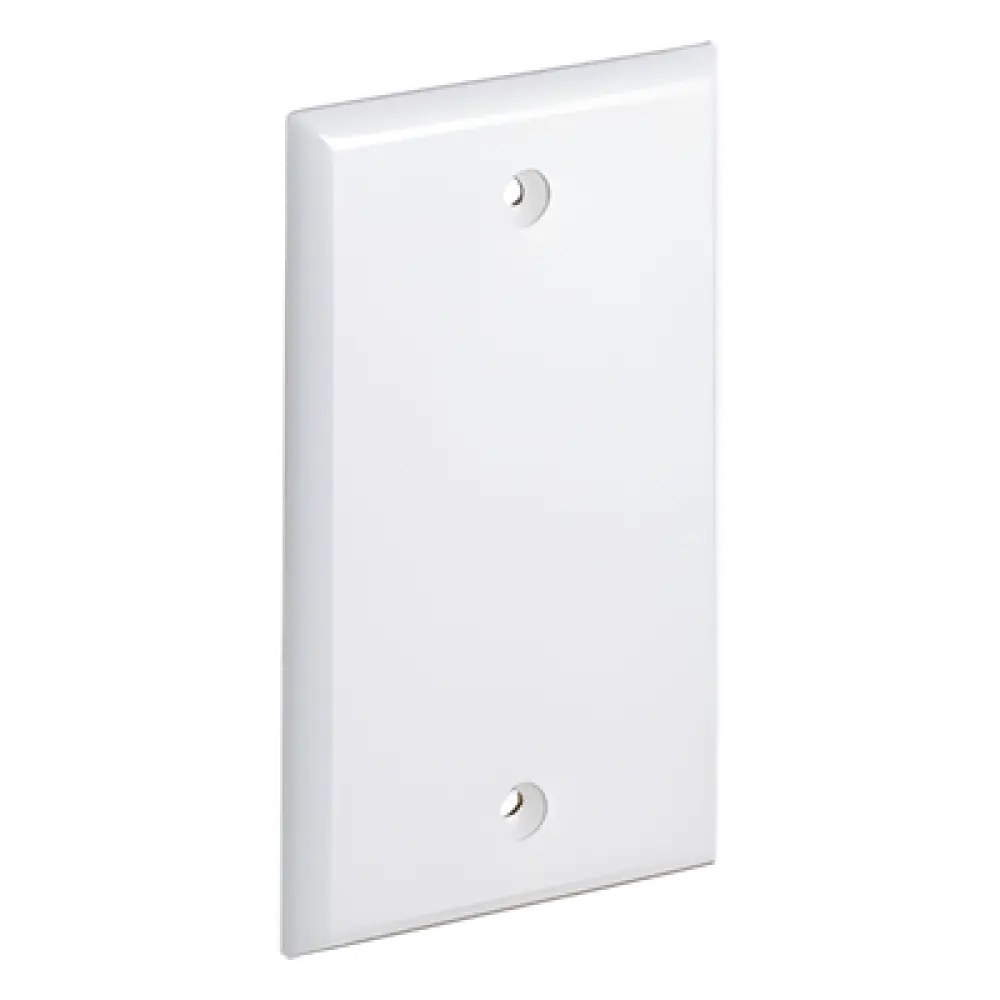 Placa de Pared Ciega / Vertical Plano / 70 x 115 mm (2.75" x 4.52") / UL 94V-0 / Blanco