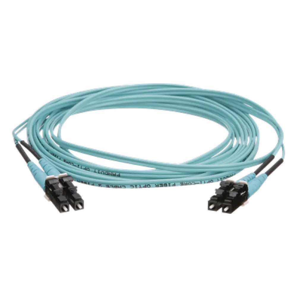 Jumper de Fibra Óptica / OM4 50/125 / LC-LC Dúplex / OFNR Riser / Aqua / 5 m (16.40 pies)